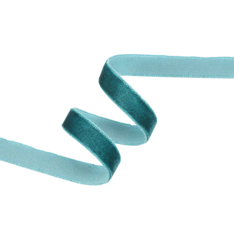 Velvet Ribbon - Peacock | 3/8" & 1" Widths | 10 Yard Roll