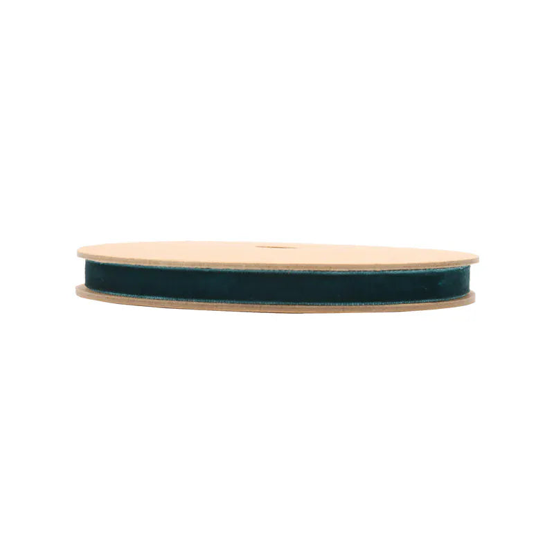 Velvet Ribbon - Peacock | 3/8" & 1" Widths | 10 Yard Roll