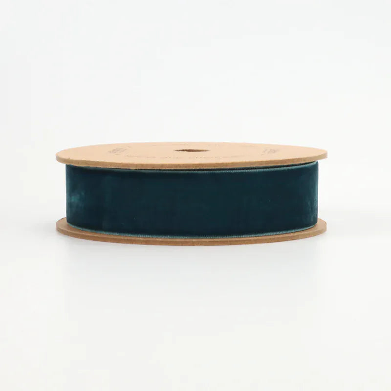 Velvet Ribbon - Peacock | 3/8" & 1" Widths | 10 Yard Roll