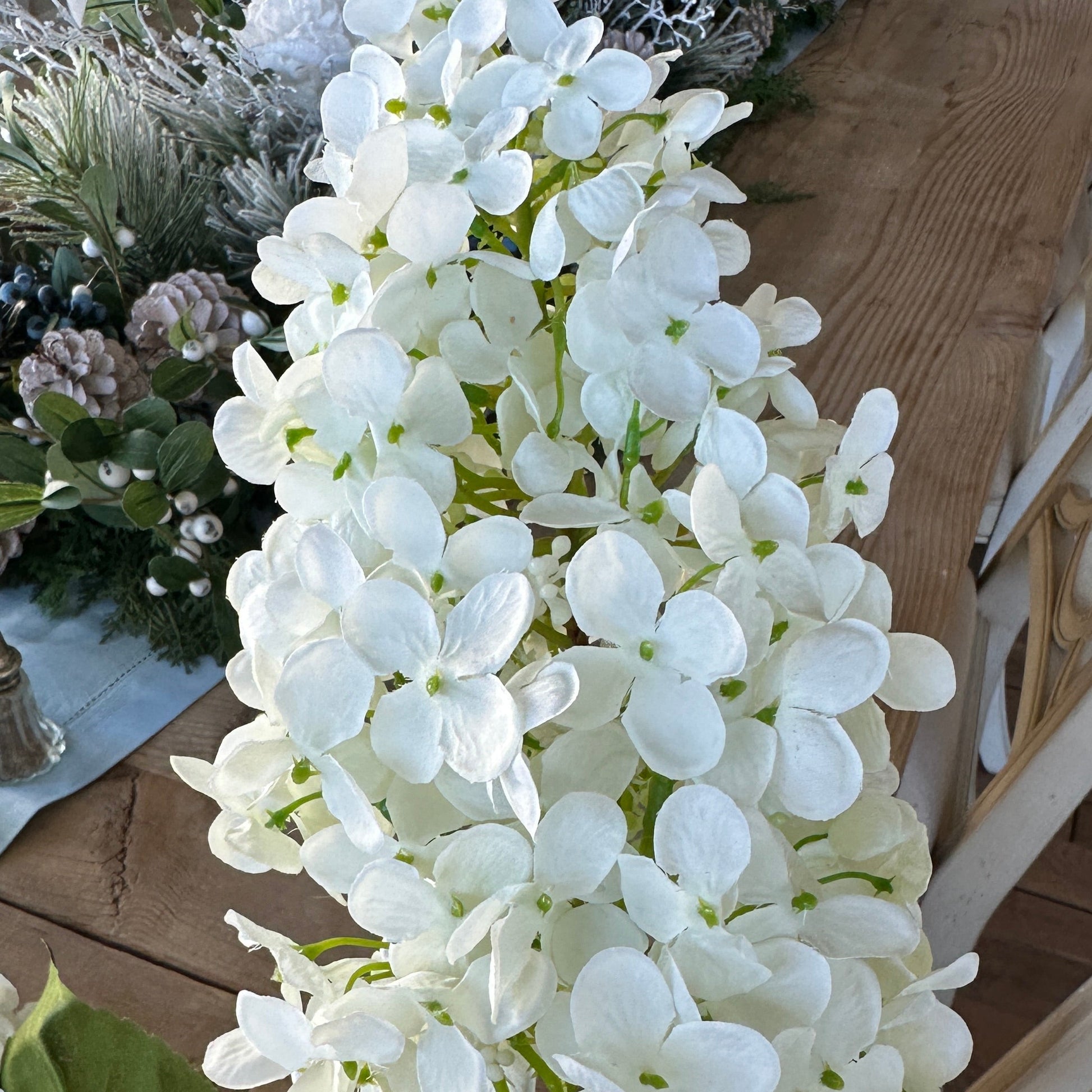 White Cone Hydrangea Stem 38.5" - Artificial Flower
