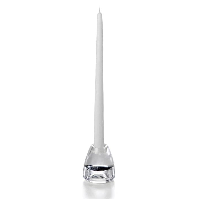 White Hand-Dipped Taper Candles - 15" Unscented - Box of 12