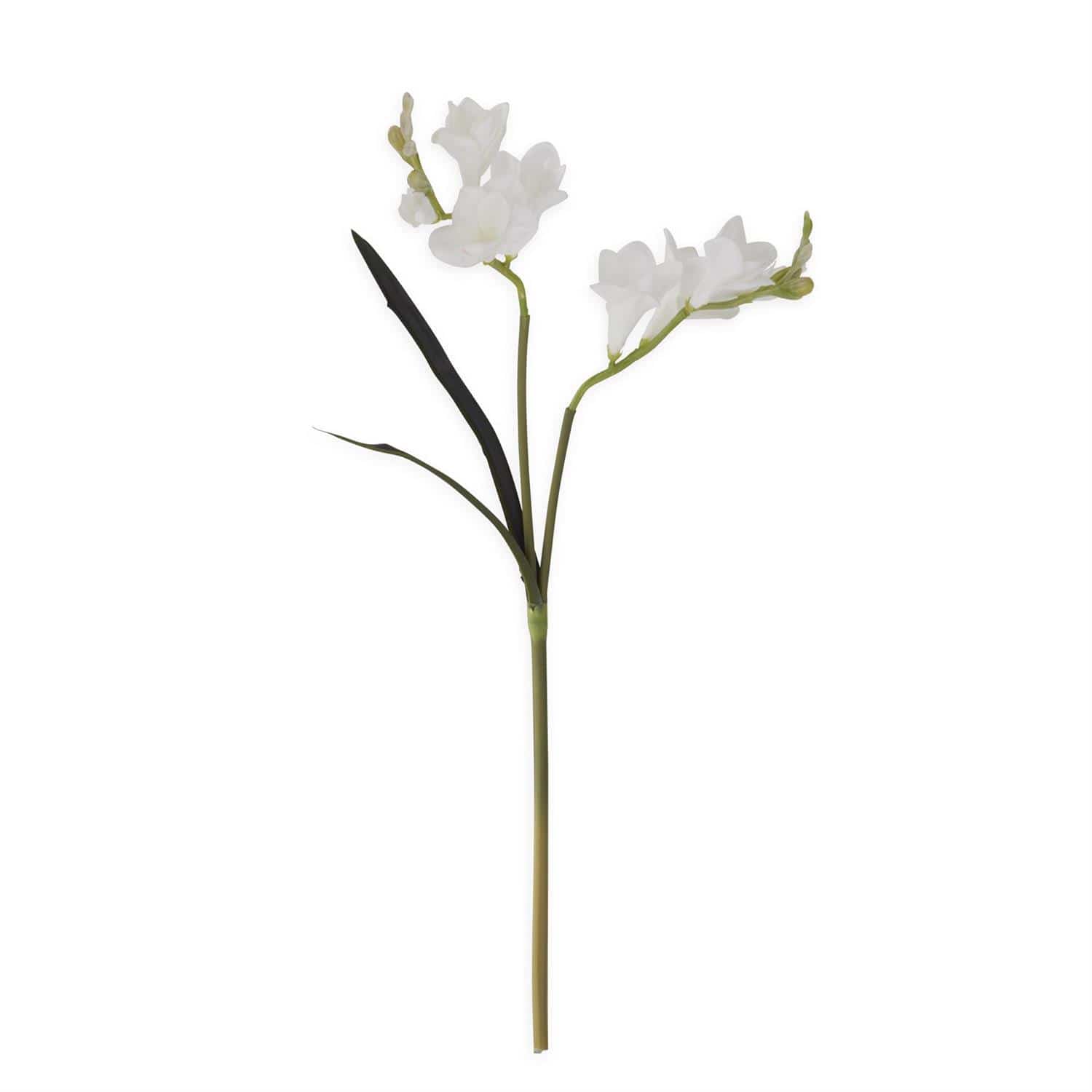 White Real Touch Freesia Stem 21" - Single Stem Artificial Flower