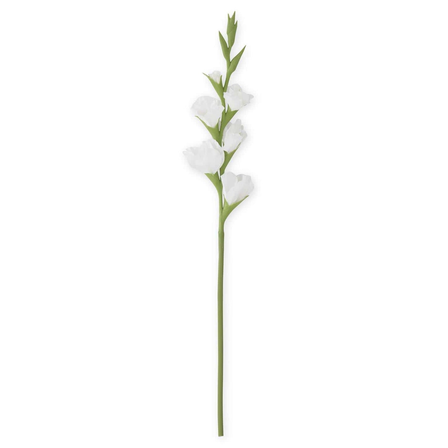 White Real Touch Gladiolus Stem 34" - Single Stem Artificial Flower