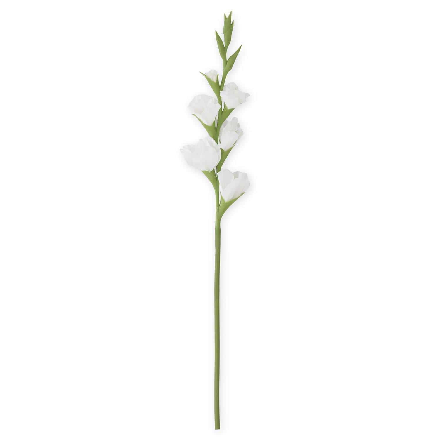 White Real Touch Gladiolus Stem 34" - Single Stem Artificial Flower