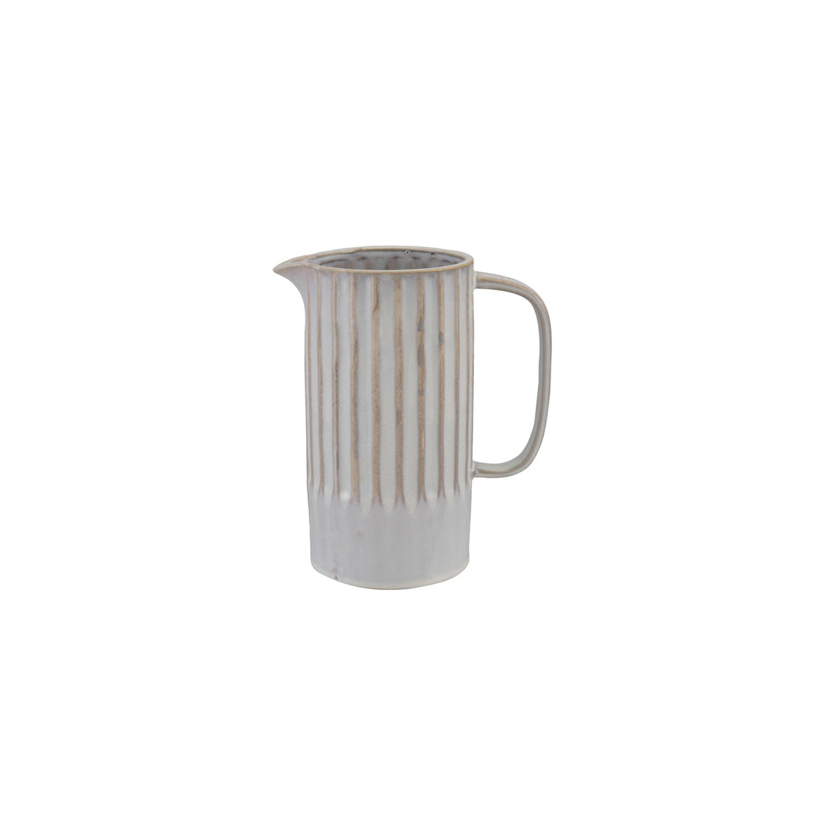 White_Ribbed_Stoneware_Pitcher