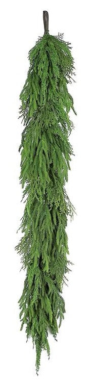 DELUXE NORFOLK PINE AND CEDAR GARLAND, 5', GREEN