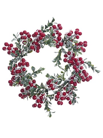 10" ICED BERRY/BOXWOOD WREATH