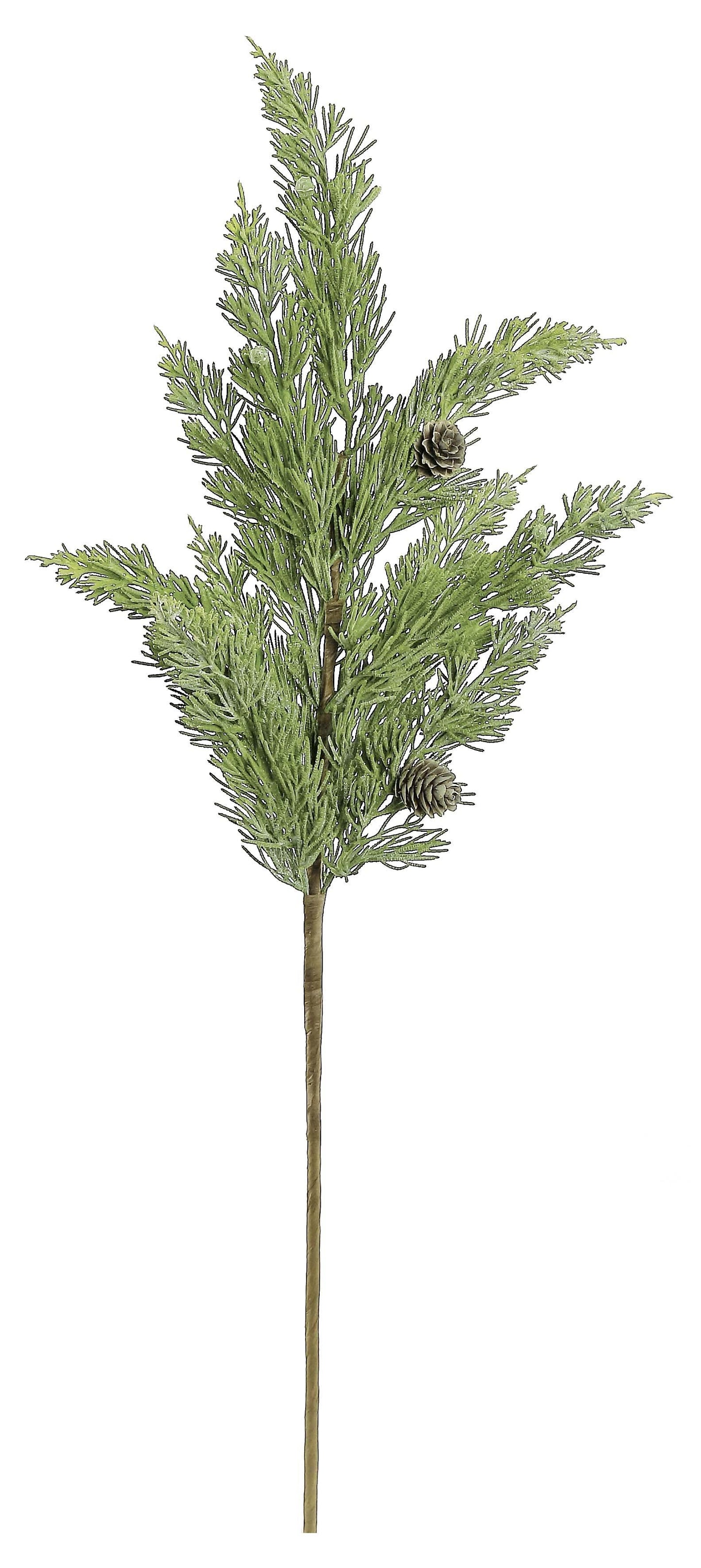 WASHED CEDAR SPRAY WITH CONE & BERRY, 26", SAGE