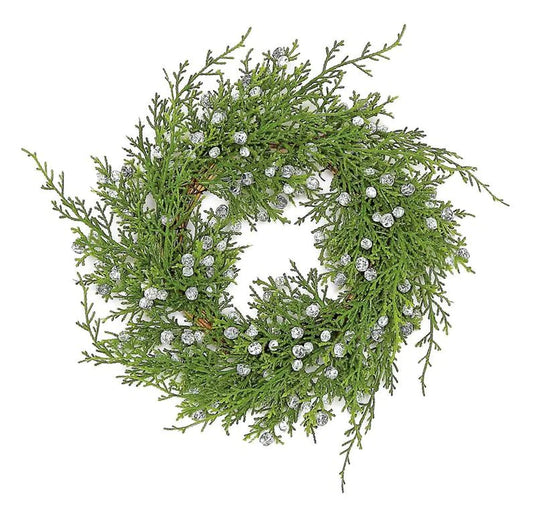 SEEDING JUNIPER WREATH 4.5"