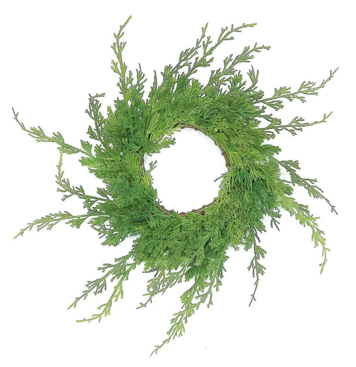 CEDAR TABLE WREATH, 4"; PE, GREEN,