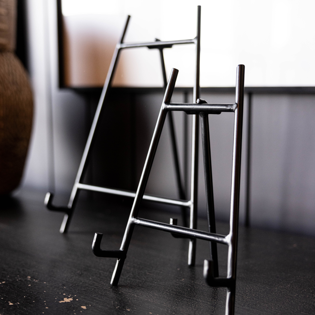Black Iron Art Photo Easel Stand Set (2pc)