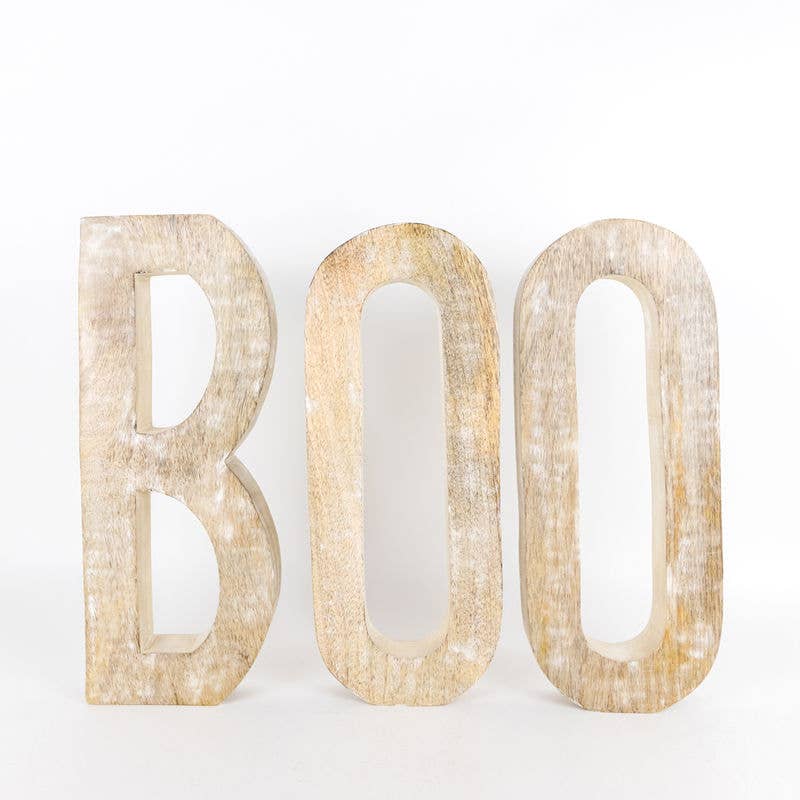 MANGO WOOD HALLOWEEN BOO SIGN