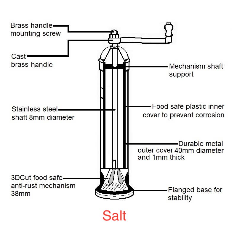 The original 'Copper Mill' - 9" salt grinder