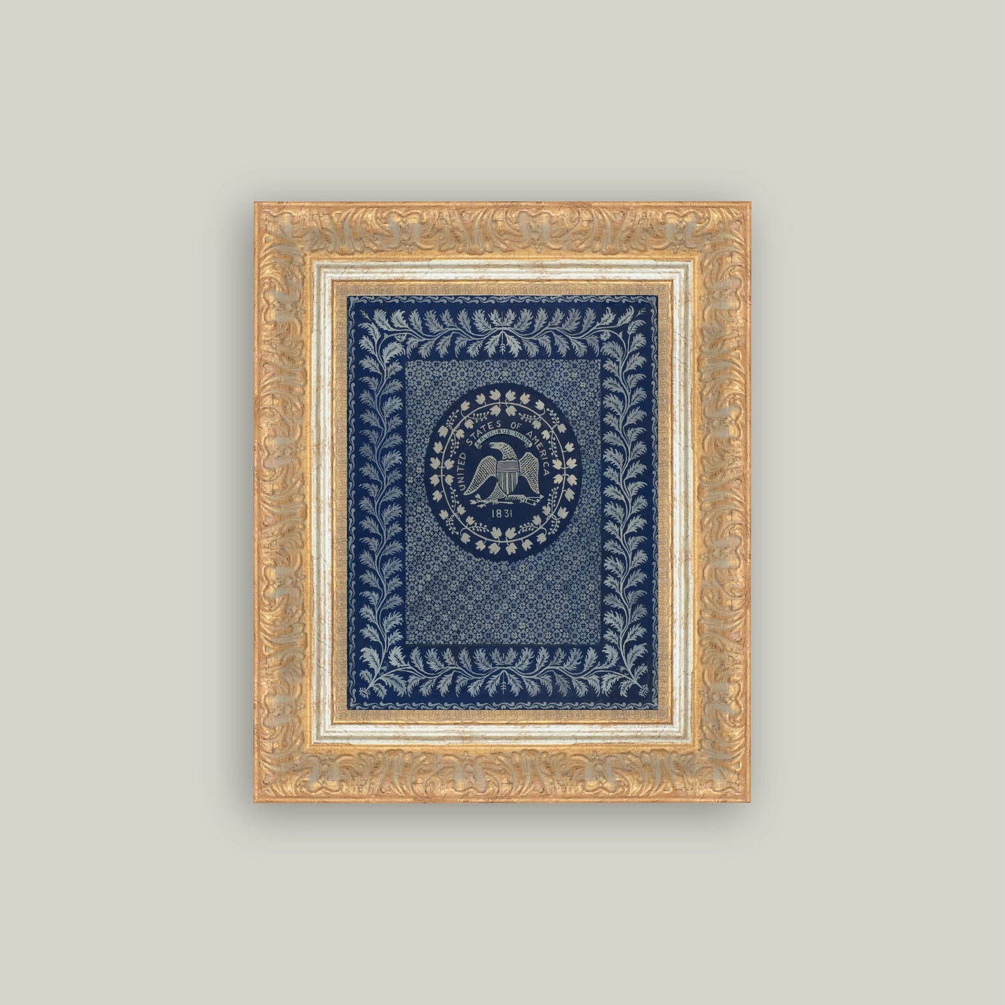 America in Blue Framed Canvas Wall Art | Patriotic Home Decor