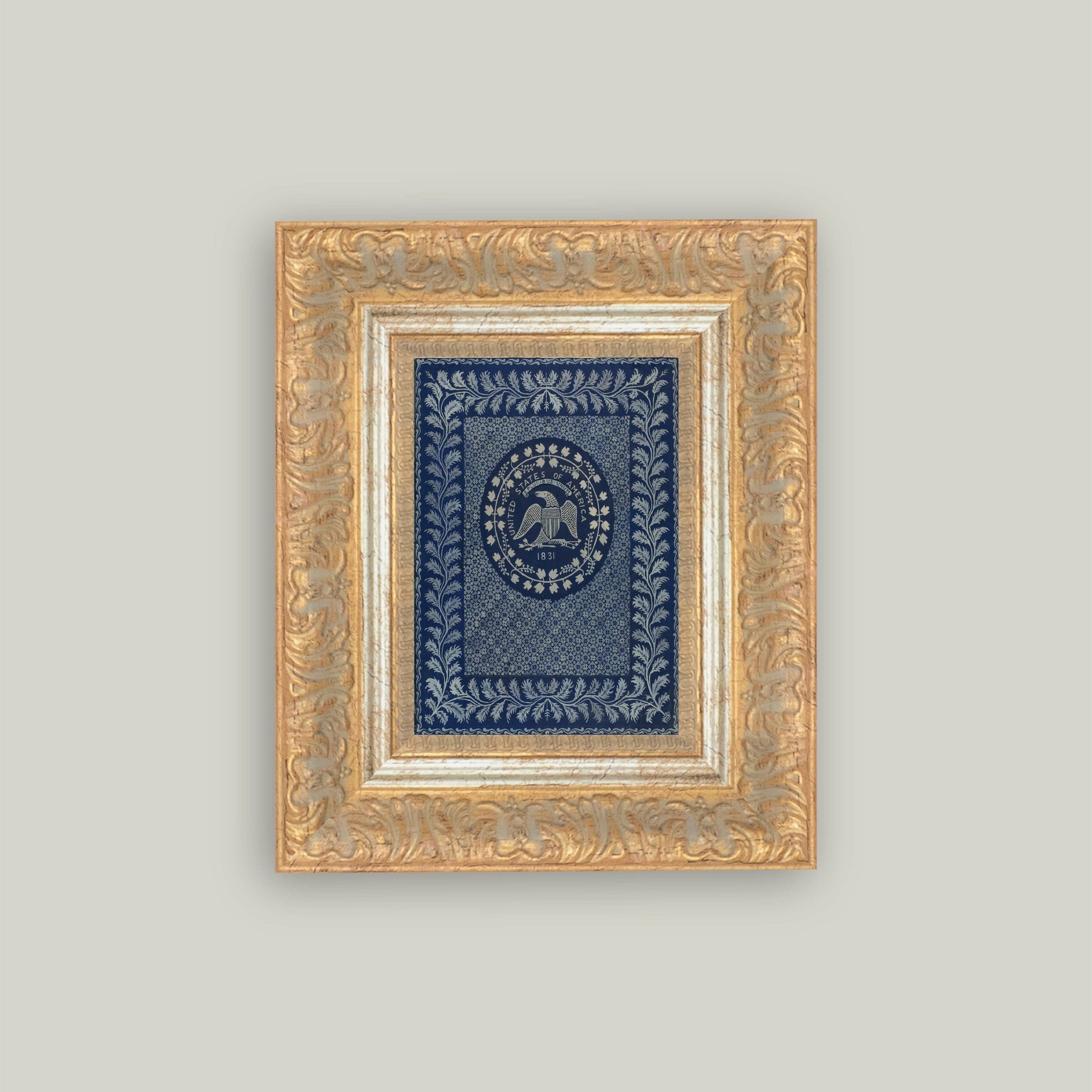 America in Blue Framed Canvas Wall Art | Patriotic Home Decor