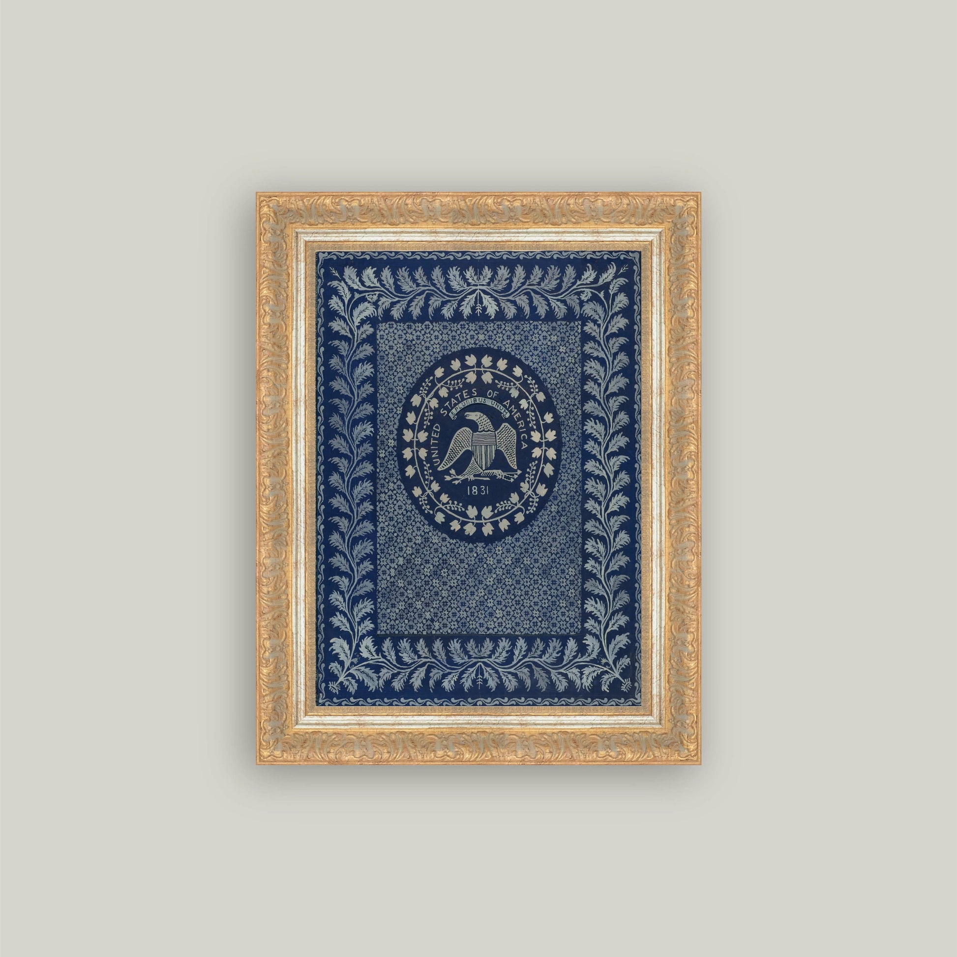America in Blue Framed Canvas Wall Art | Patriotic Home Decor