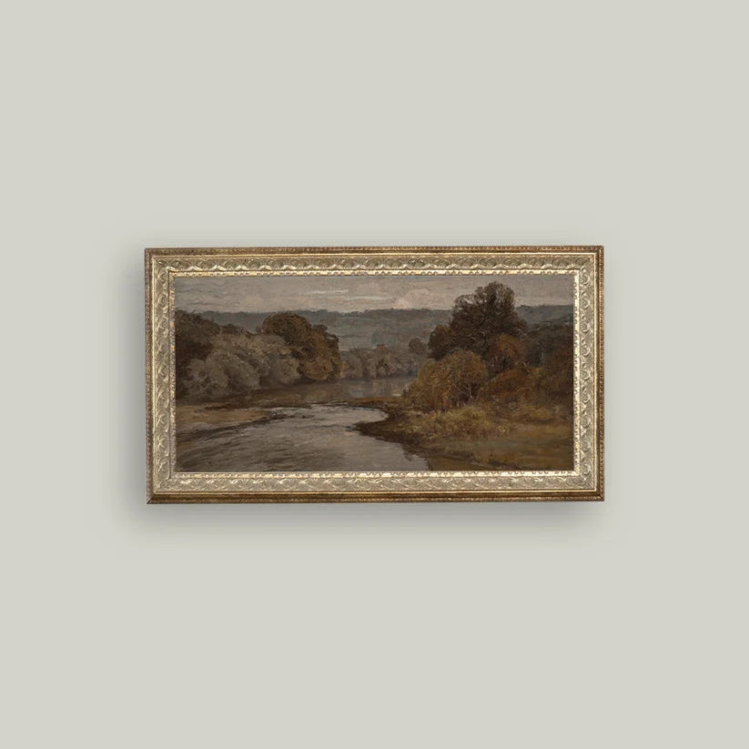 Autumn River Framed Landscape Art - Gold-Tone Frame