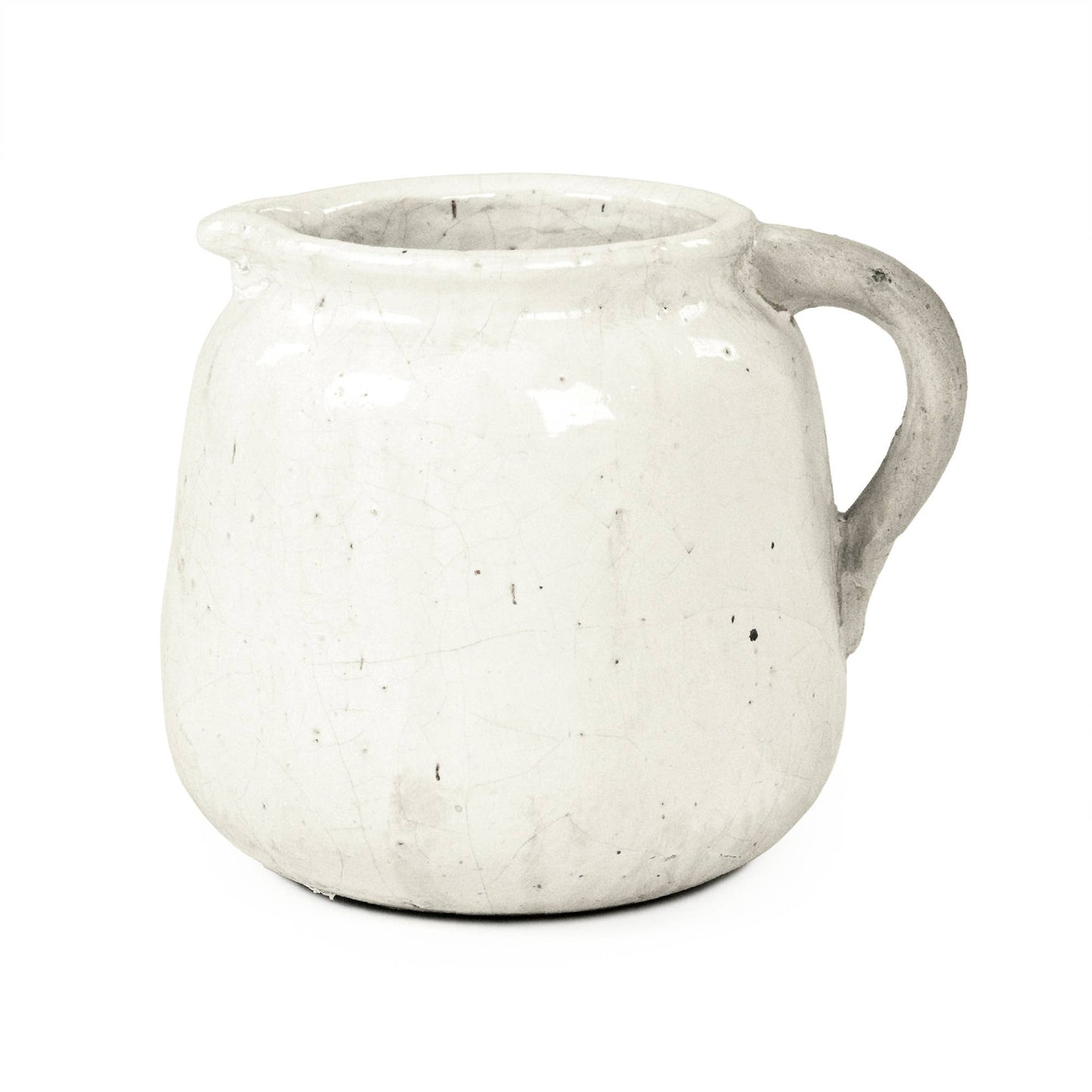 Distressed White Jar