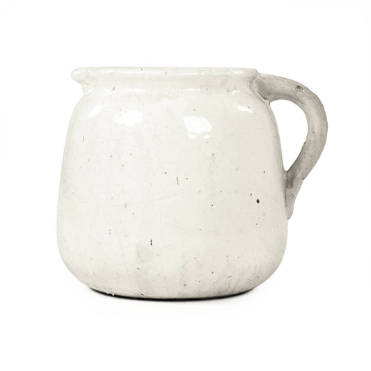 Distressed White Jar