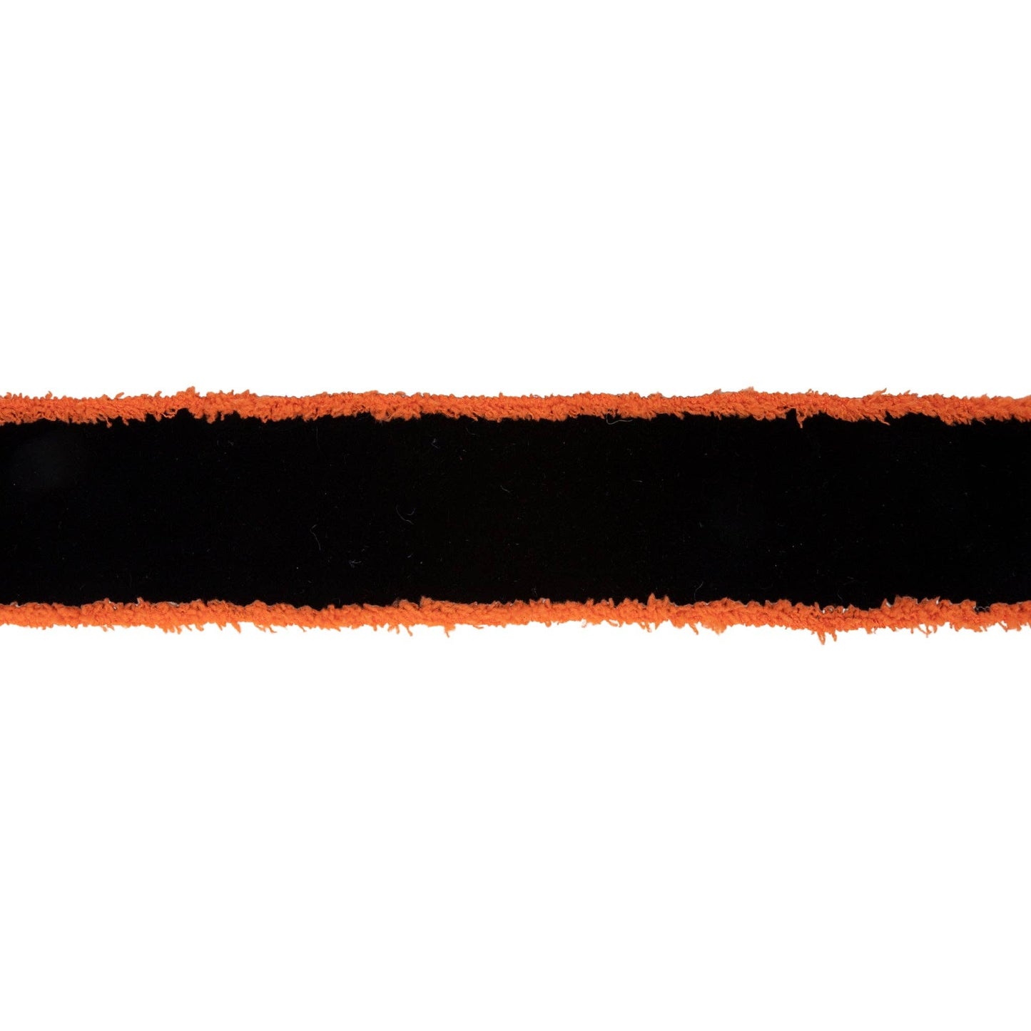 2.5" Black Wired Ribbon with Orange Fuzzy Edge | 10 Yard Roll
