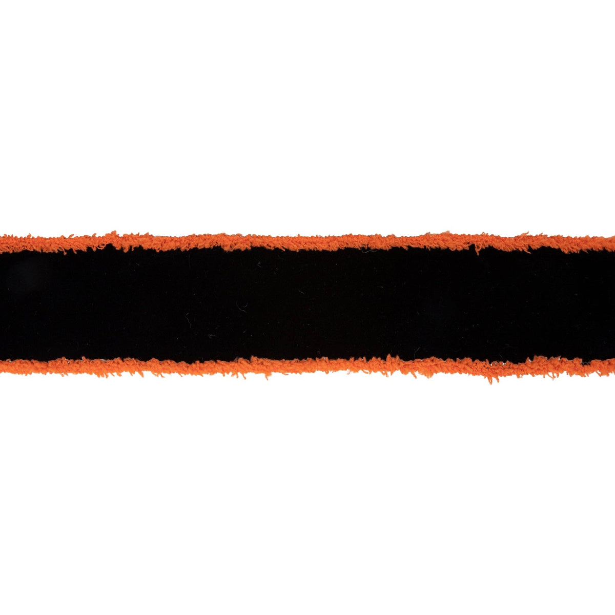 2.5" Black Wired Ribbon with Orange Fuzzy Edge | 10 Yard Roll