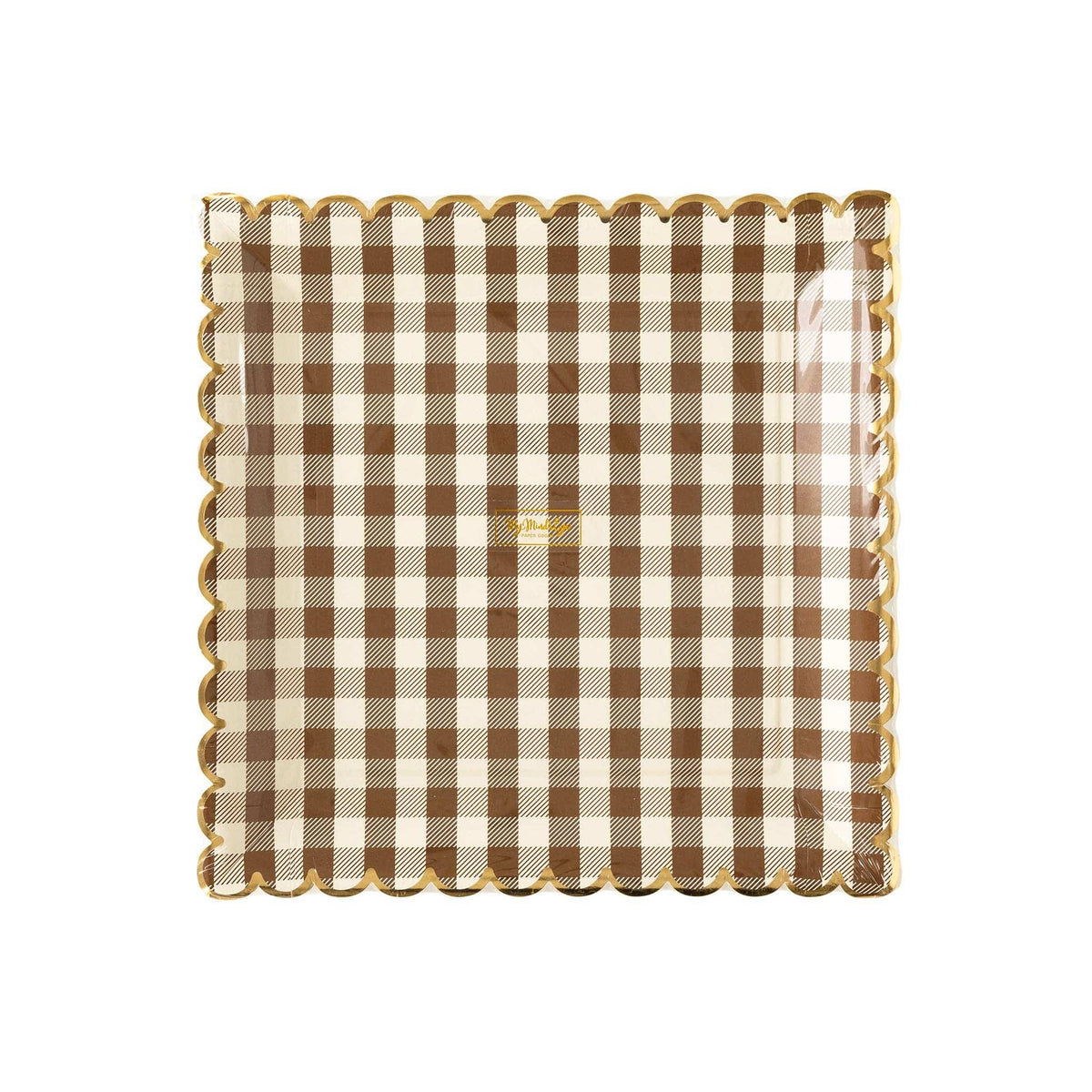 Brown Gingham Scalloped Plate – My Mind's Eye