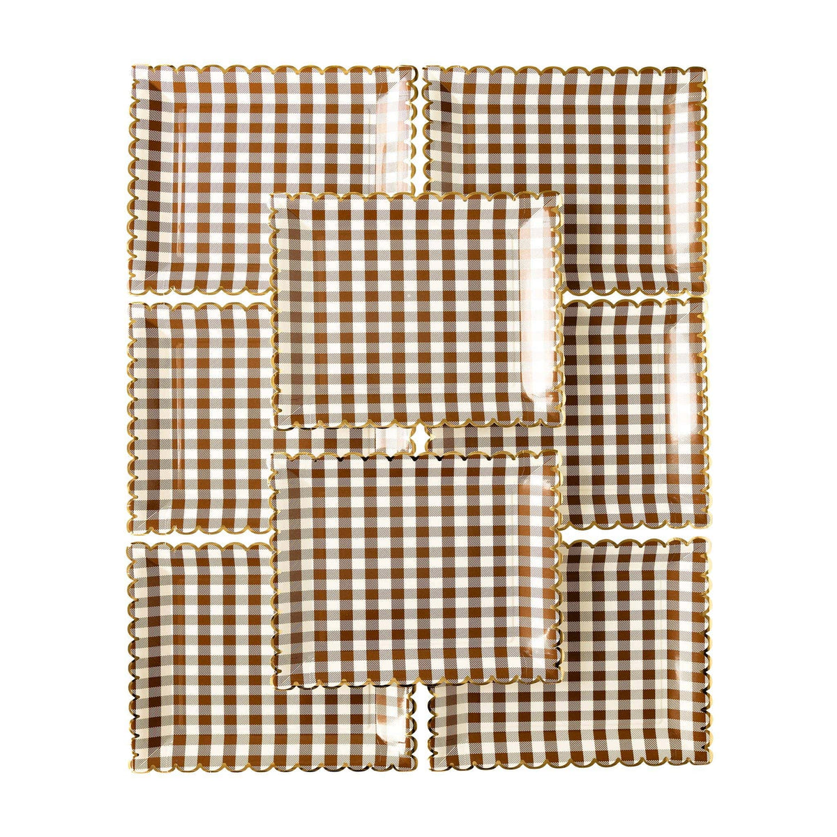 Brown Gingham Scalloped Plate – My Mind's Eye