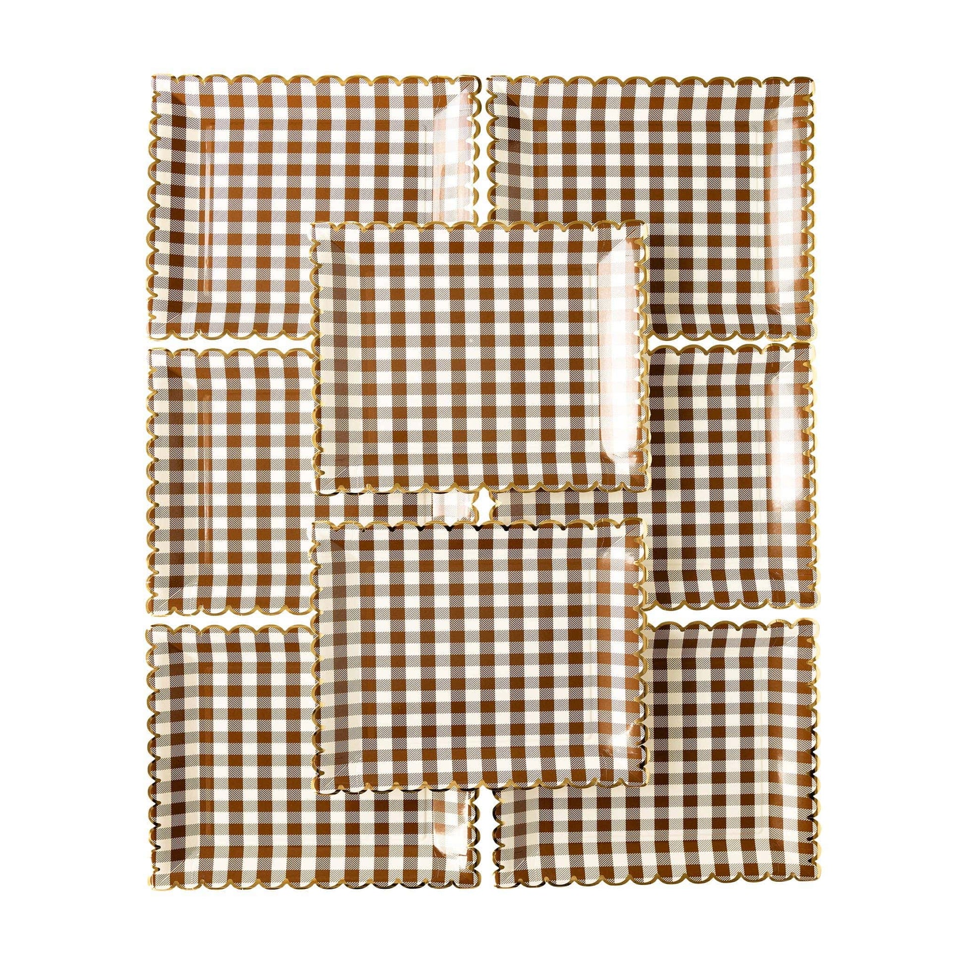 Brown Gingham Scalloped Plate – My Mind's Eye