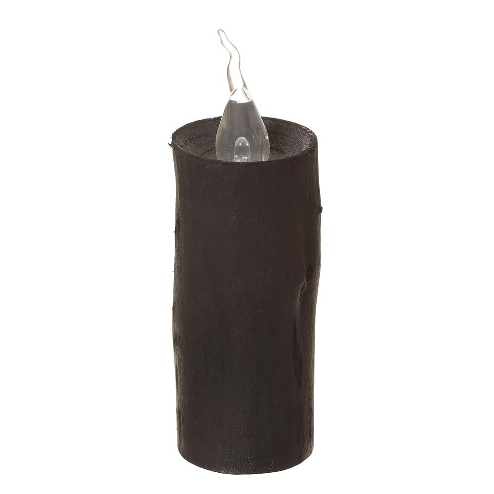 5.11" Battery Operated Faux Candle With Light Black