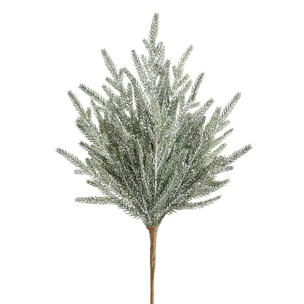 18" Snowed Cypress Spray - Soft PE Winter Greenery