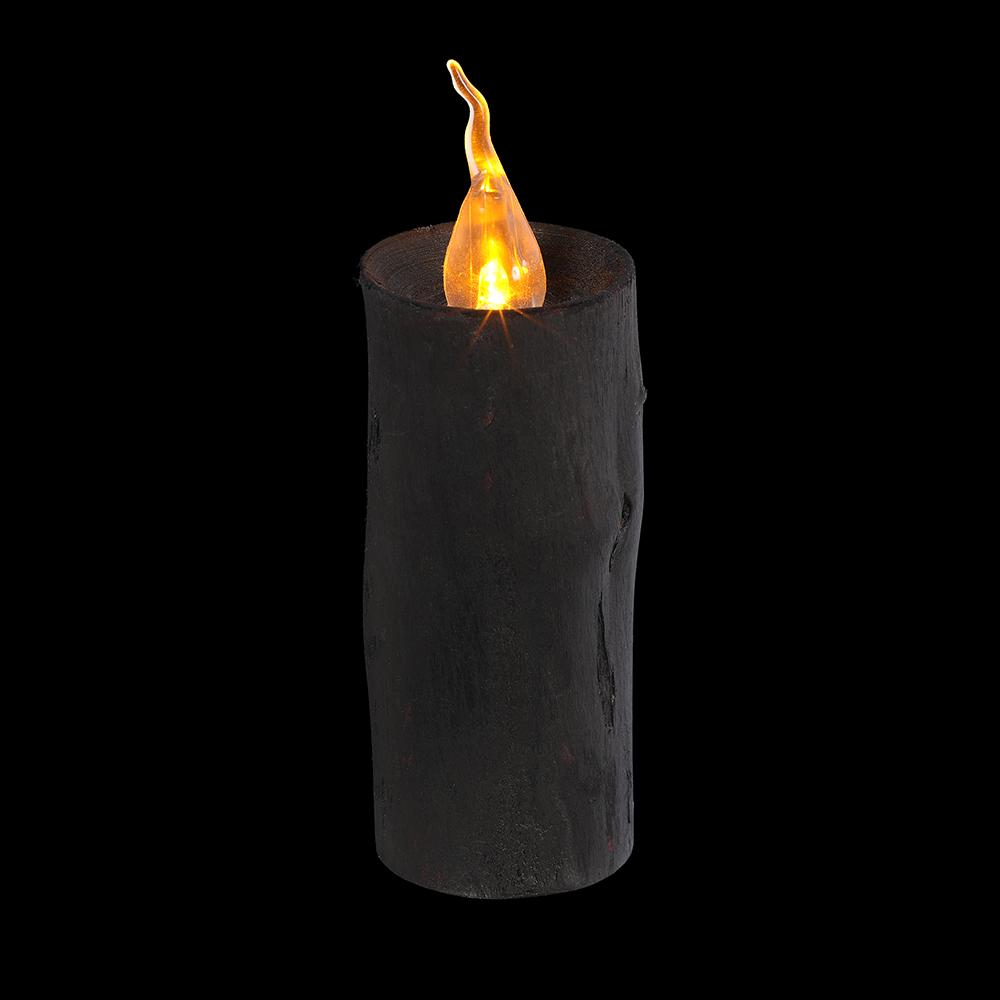 5.11" Battery Operated Faux Candle With Light Black