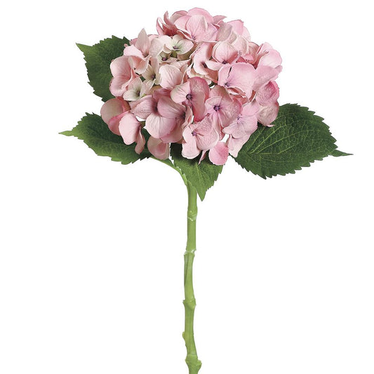 19" Hydrangea Spray with Water-Resistant Stem Antique Pink