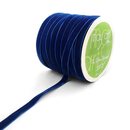 Classic Velvet Ribbon - Royal Blue | 3/8" Width | 33 Yard Roll