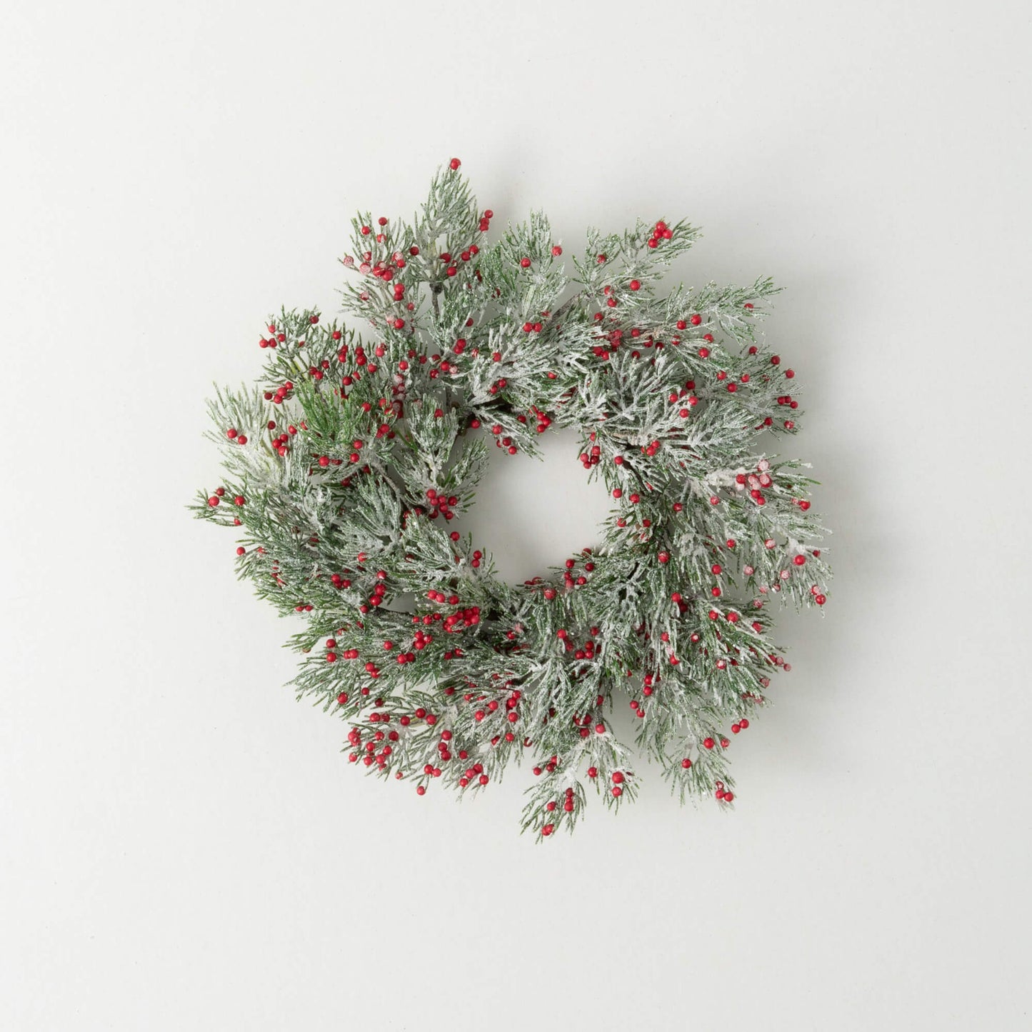 4.5" RED CEDAR BERRY CANDLE RING MINI WREATH