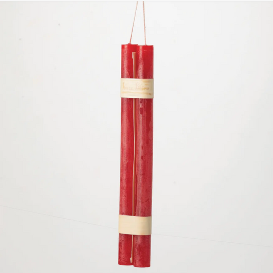 CRANBERRY RED HANGING TAPER CANDLE - 2