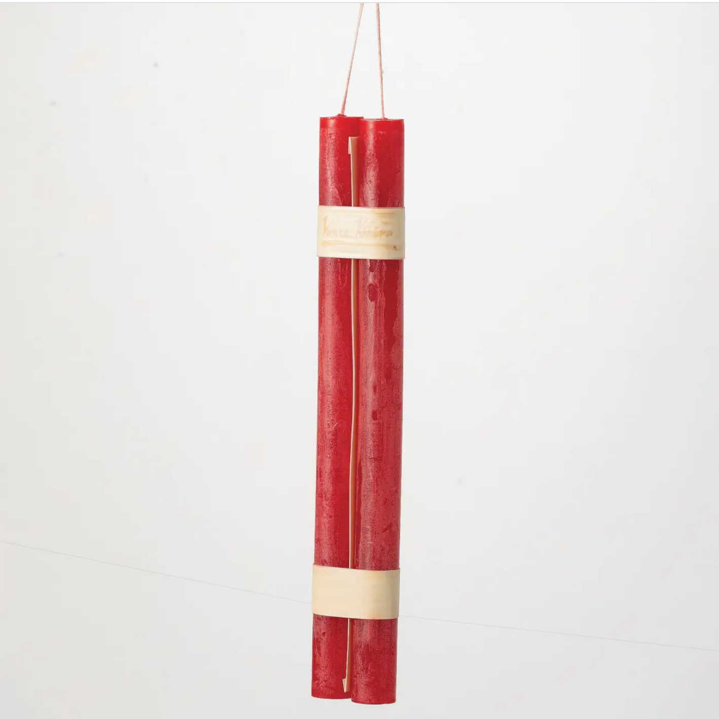 CRANBERRY RED HANGING TAPER CANDLE - 2