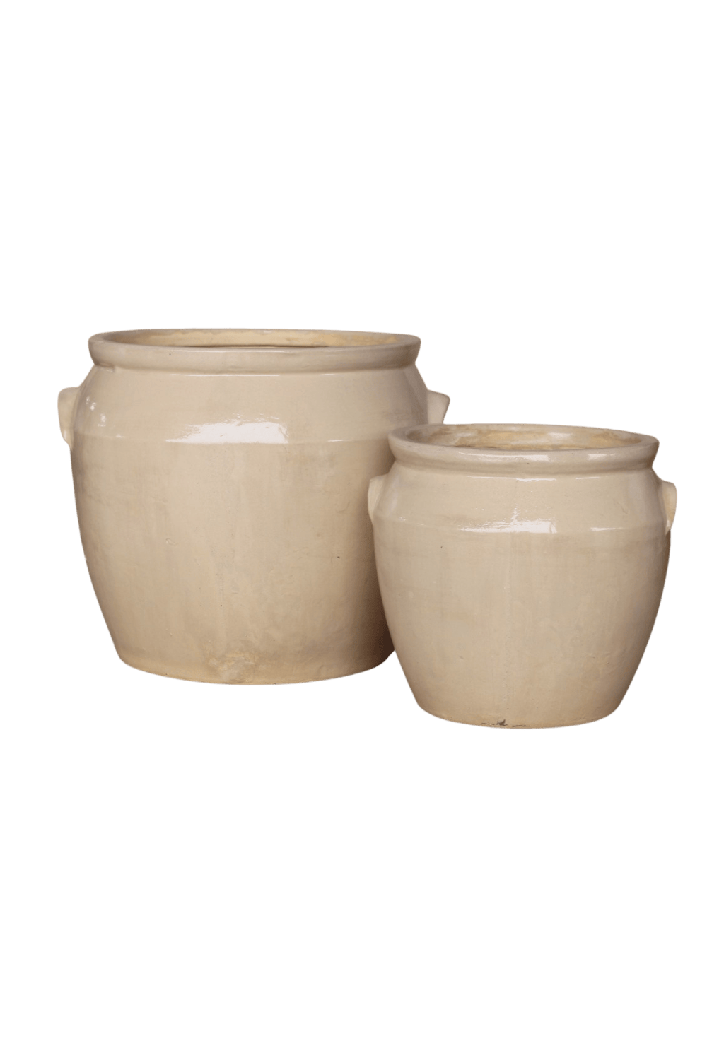 French Replica Cream Glazed Confit Crock Pot Small