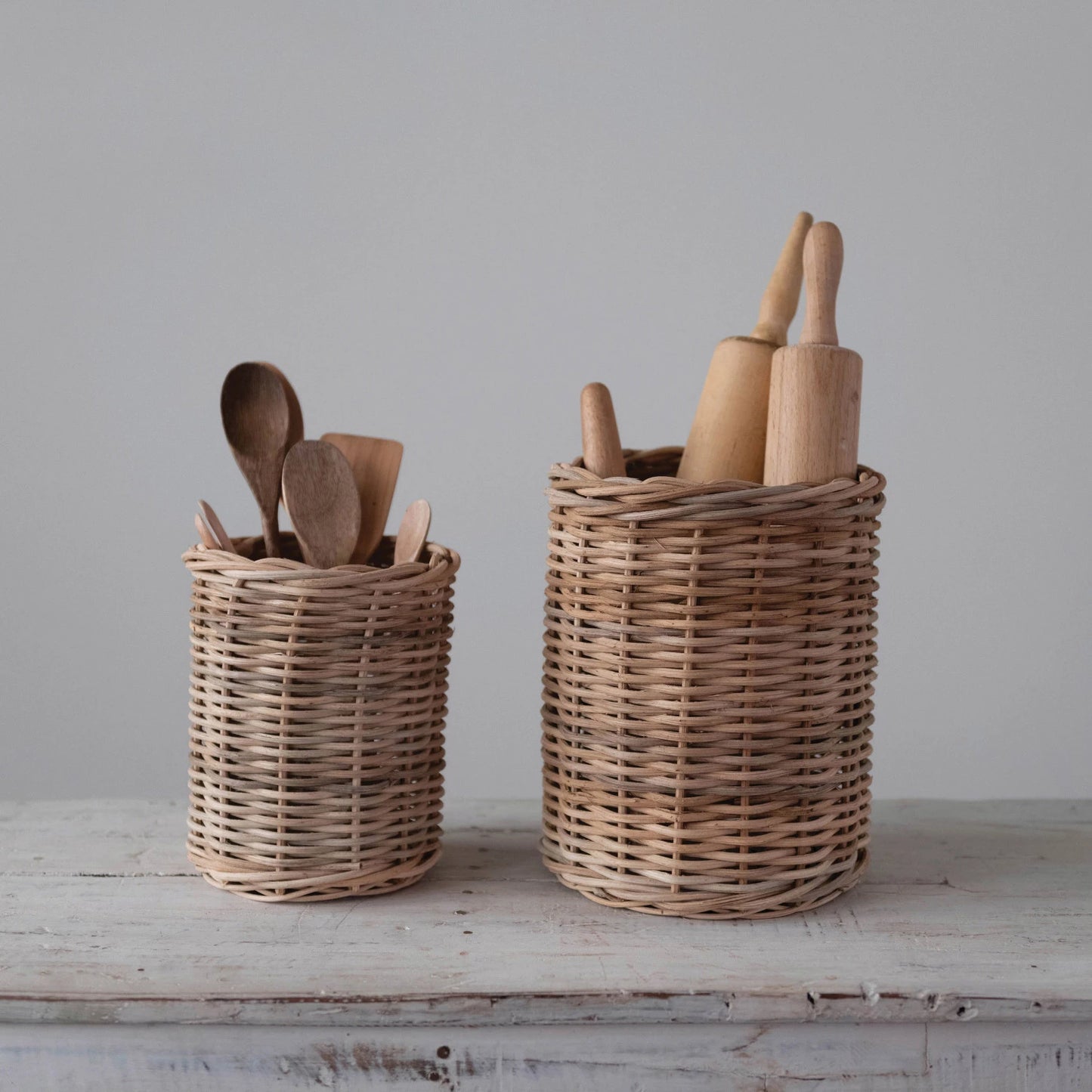 Hand-Woven Wicker Basket/Container