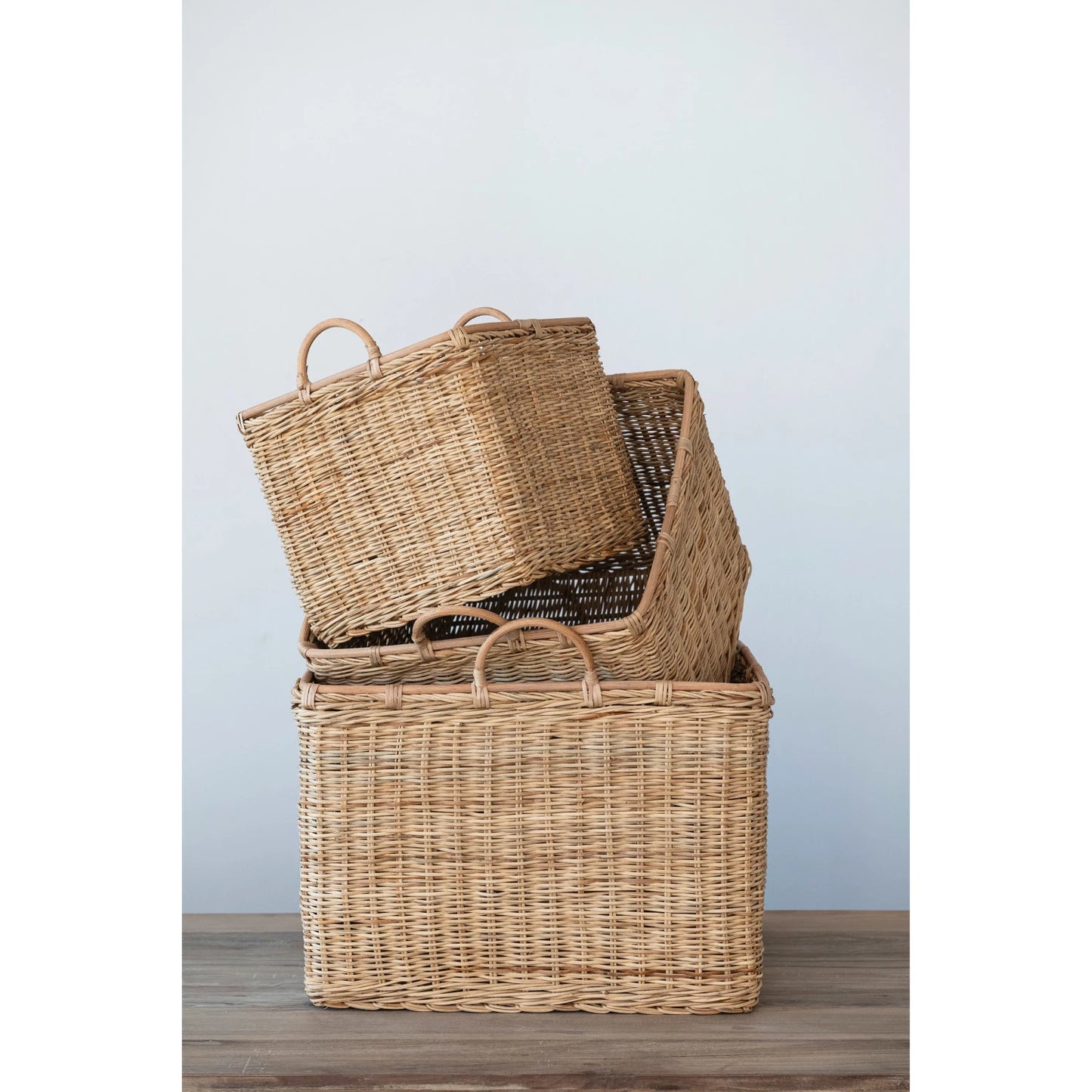 Rattan Baskets w/ Handles, 3 Sizes