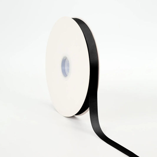Double-Faced Satin Ribbon - Black | 5/8" Width | 100 Yard Roll