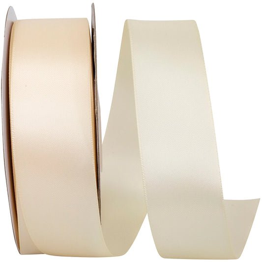 Double-Faced Satin Ribbon - Cream | 1.5" Width | 50 Yard Roll