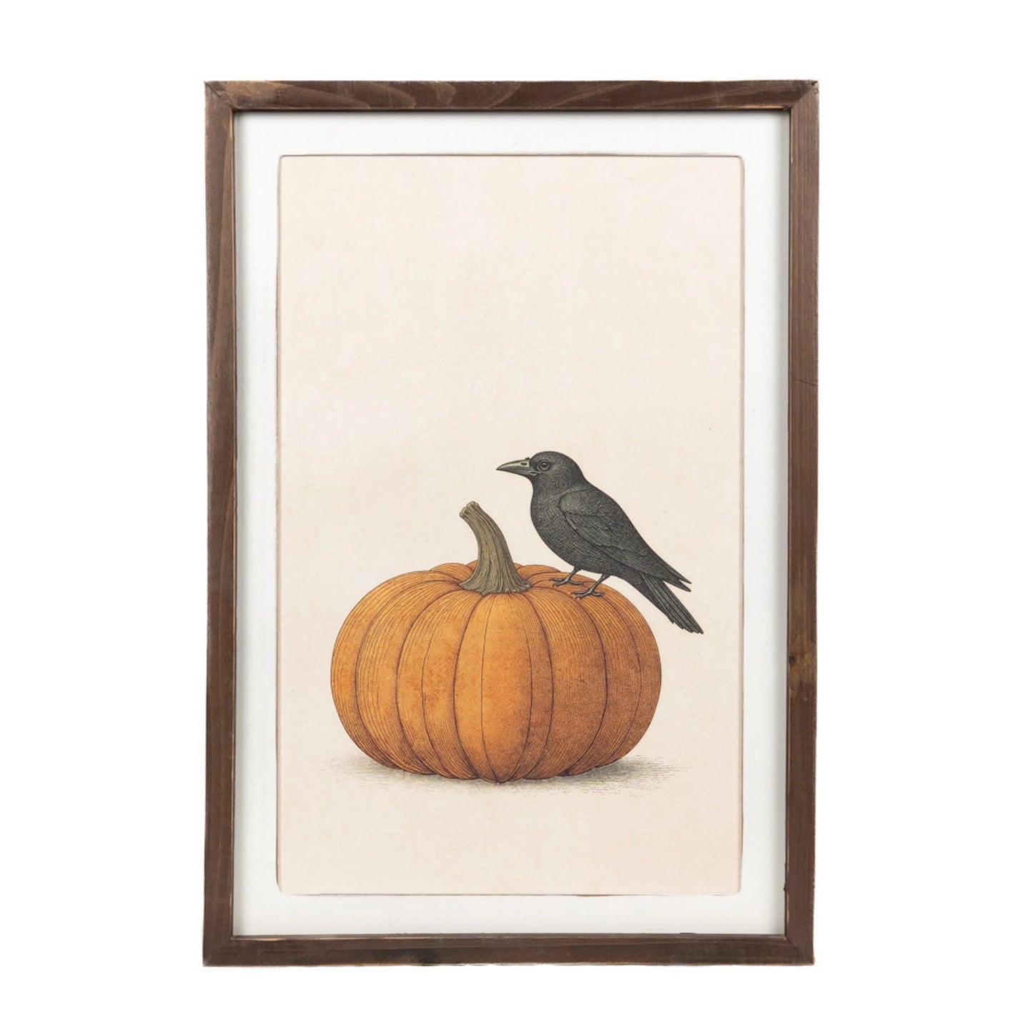 Double-Sided Decorative Frame - Floral Bouquet & Pumpkin with Crow | 17" x 24" x 1.5"