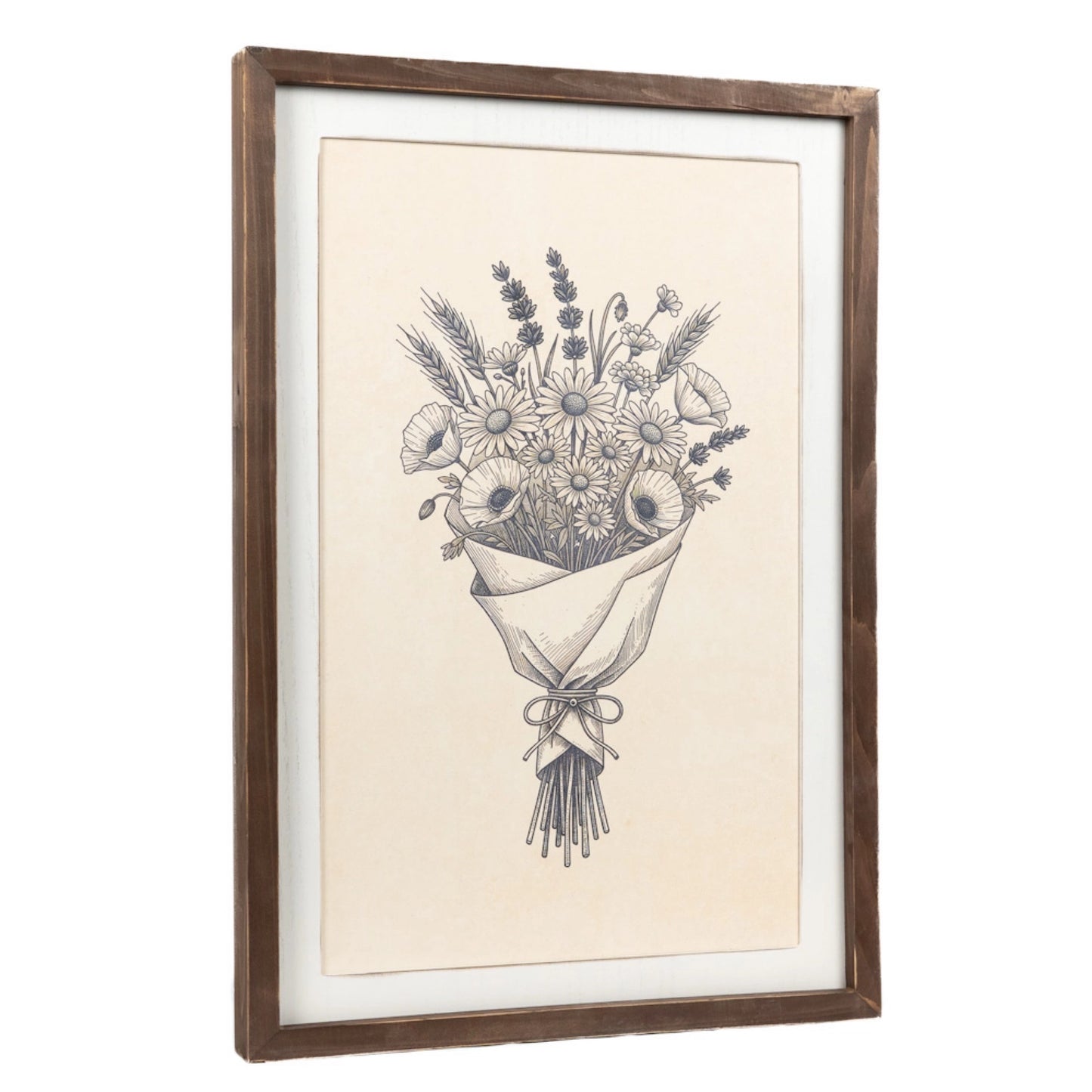 Double-Sided Decorative Frame - Floral Bouquet & Pumpkin with Crow | 17" x 24" x 1.5"