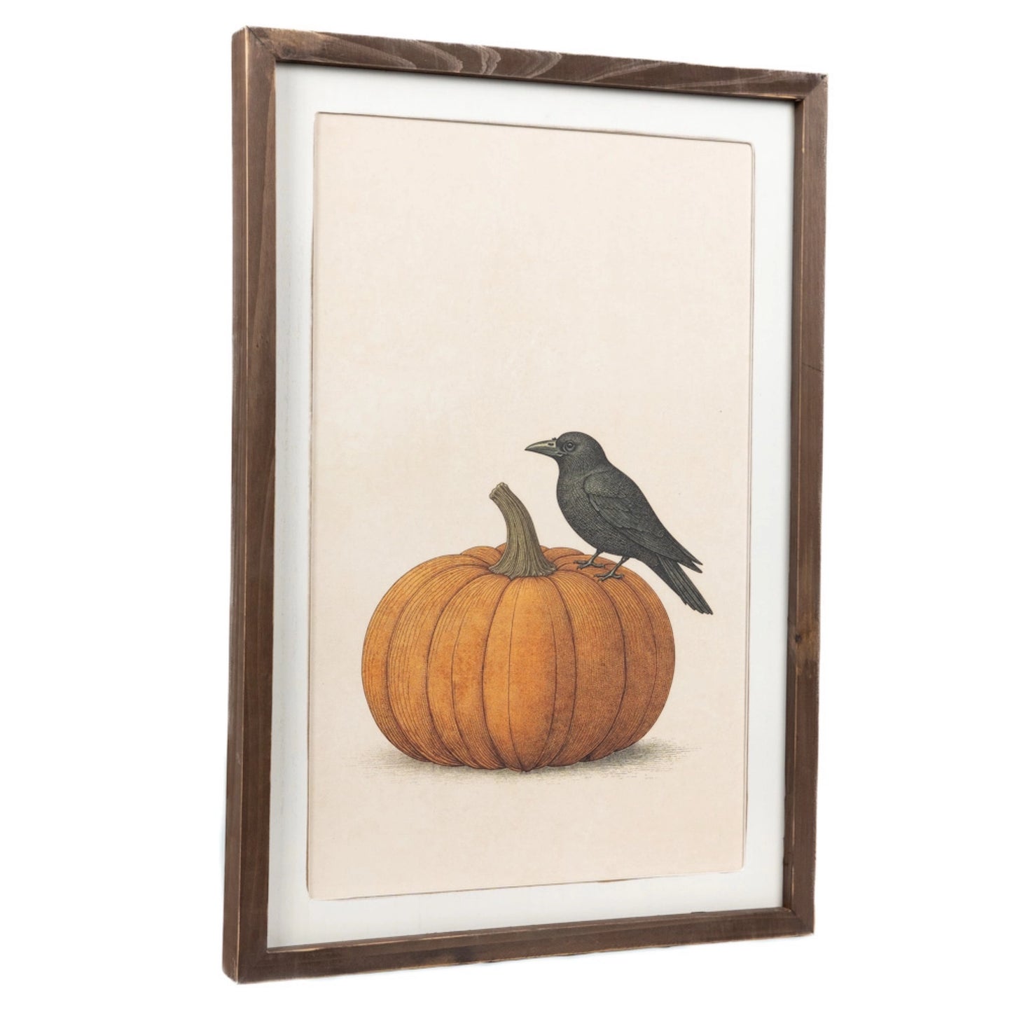 Double-Sided Decorative Frame - Floral Bouquet & Pumpkin with Crow | 17" x 24" x 1.5"