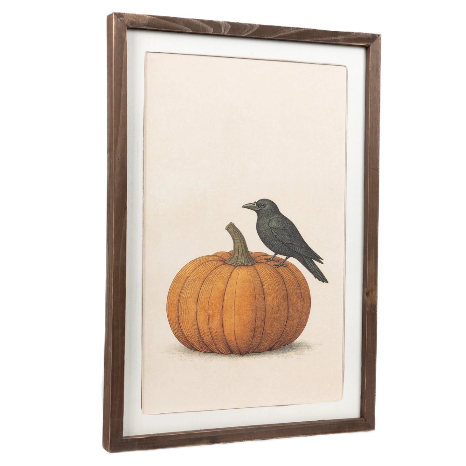 Double-Sided Decorative Frame - Floral Bouquet & Pumpkin with Crow | 17" x 24" x 1.5"