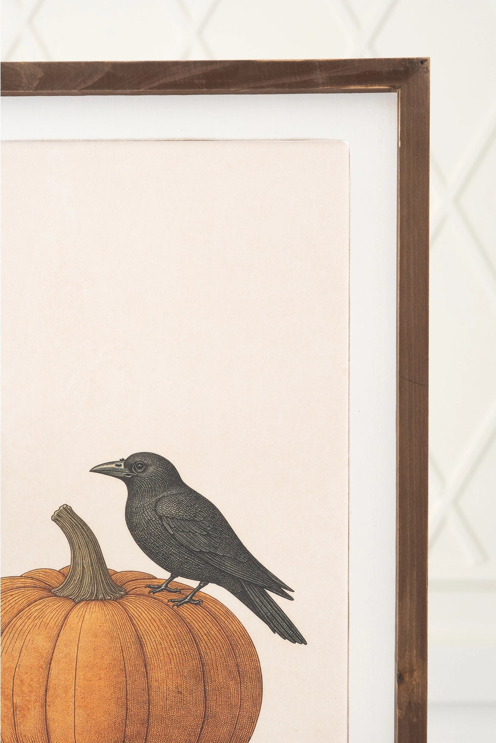 Double-Sided Decorative Frame - Floral Bouquet & Pumpkin with Crow | 17" x 24" x 1.5"