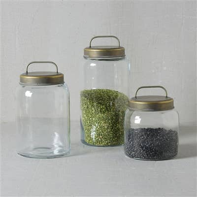 Archer Glass Canister with Metal Lid - Three Sizes