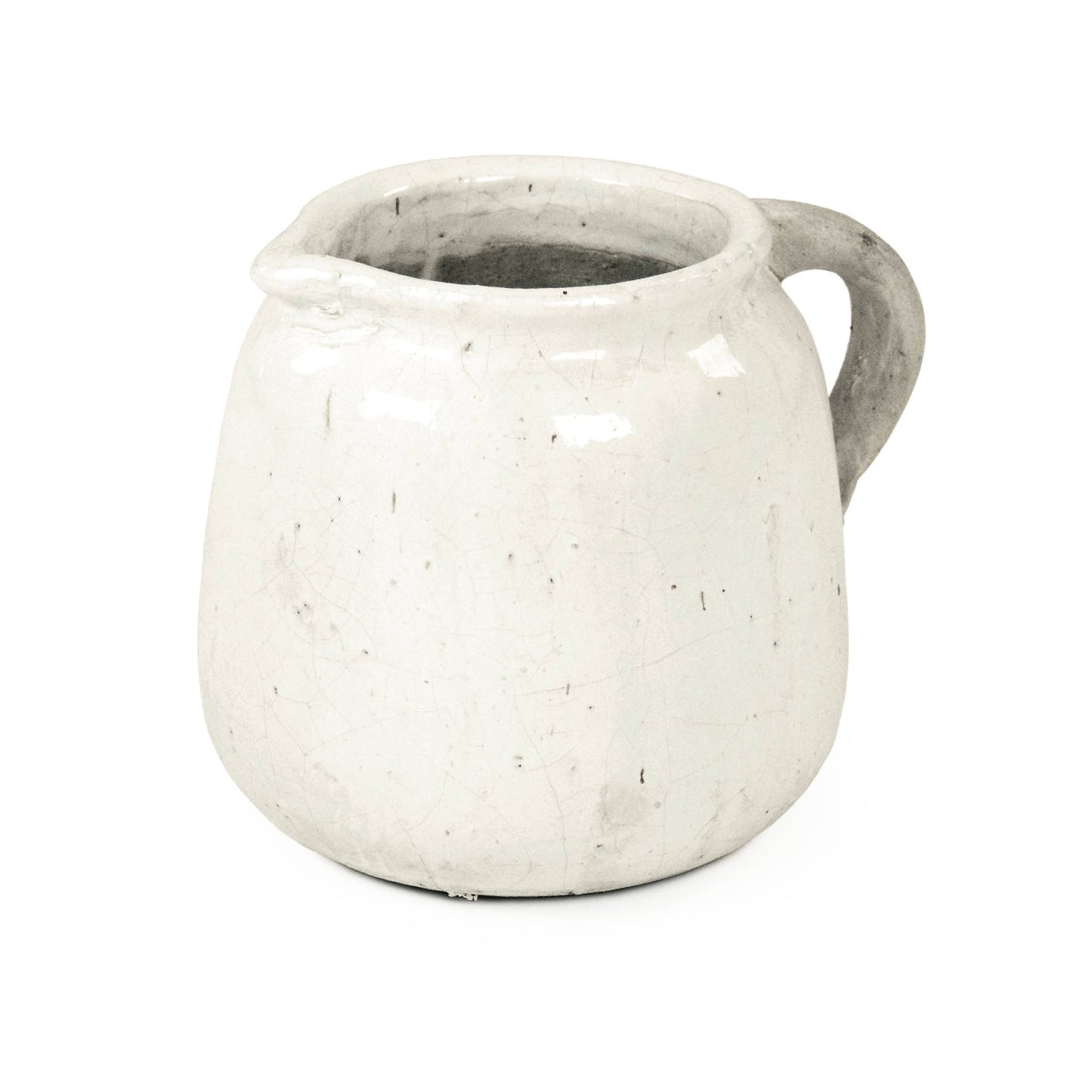 Distressed White Jar
