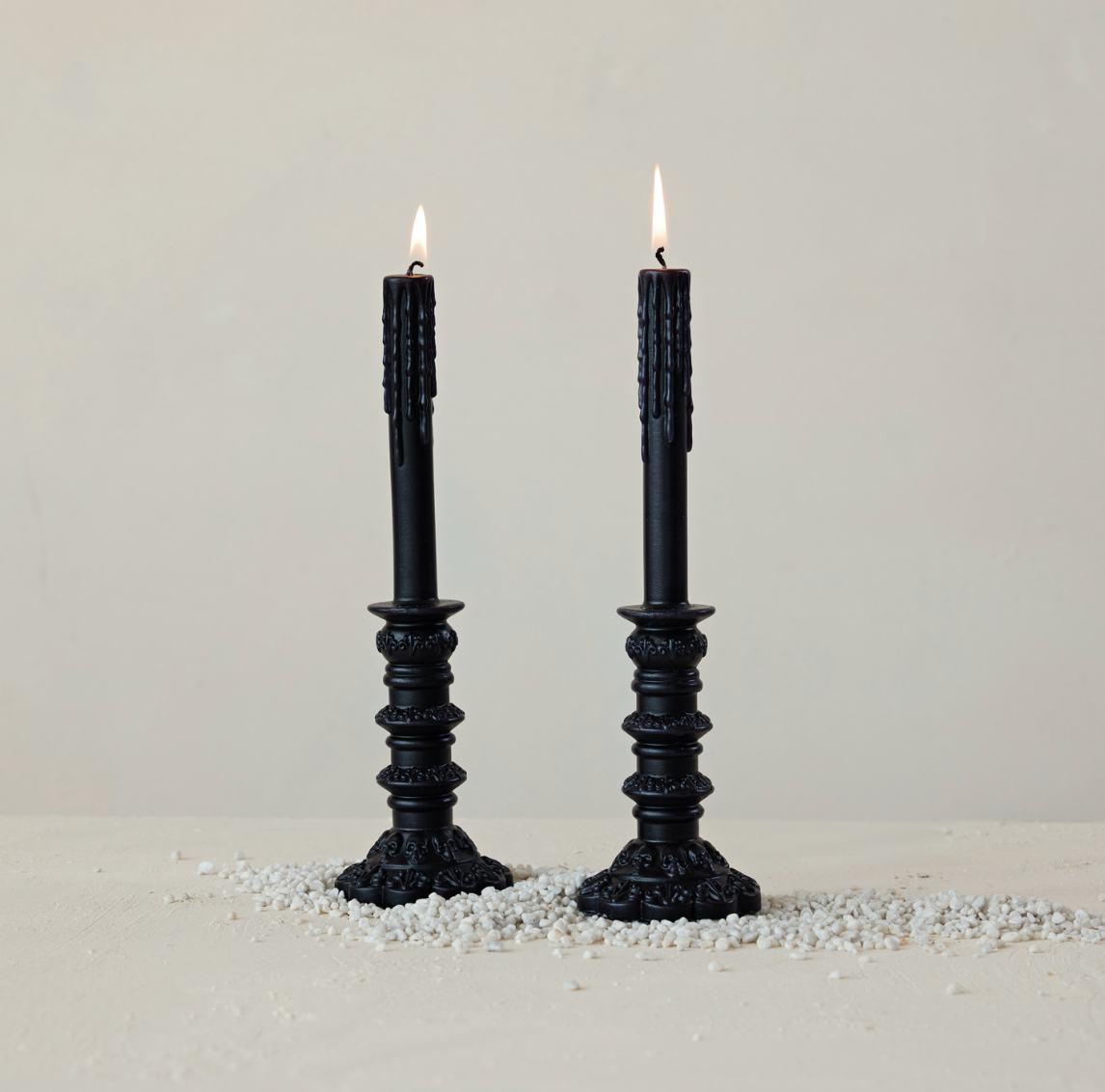 Ebony Holder-Shaped Unscented Taper Candle