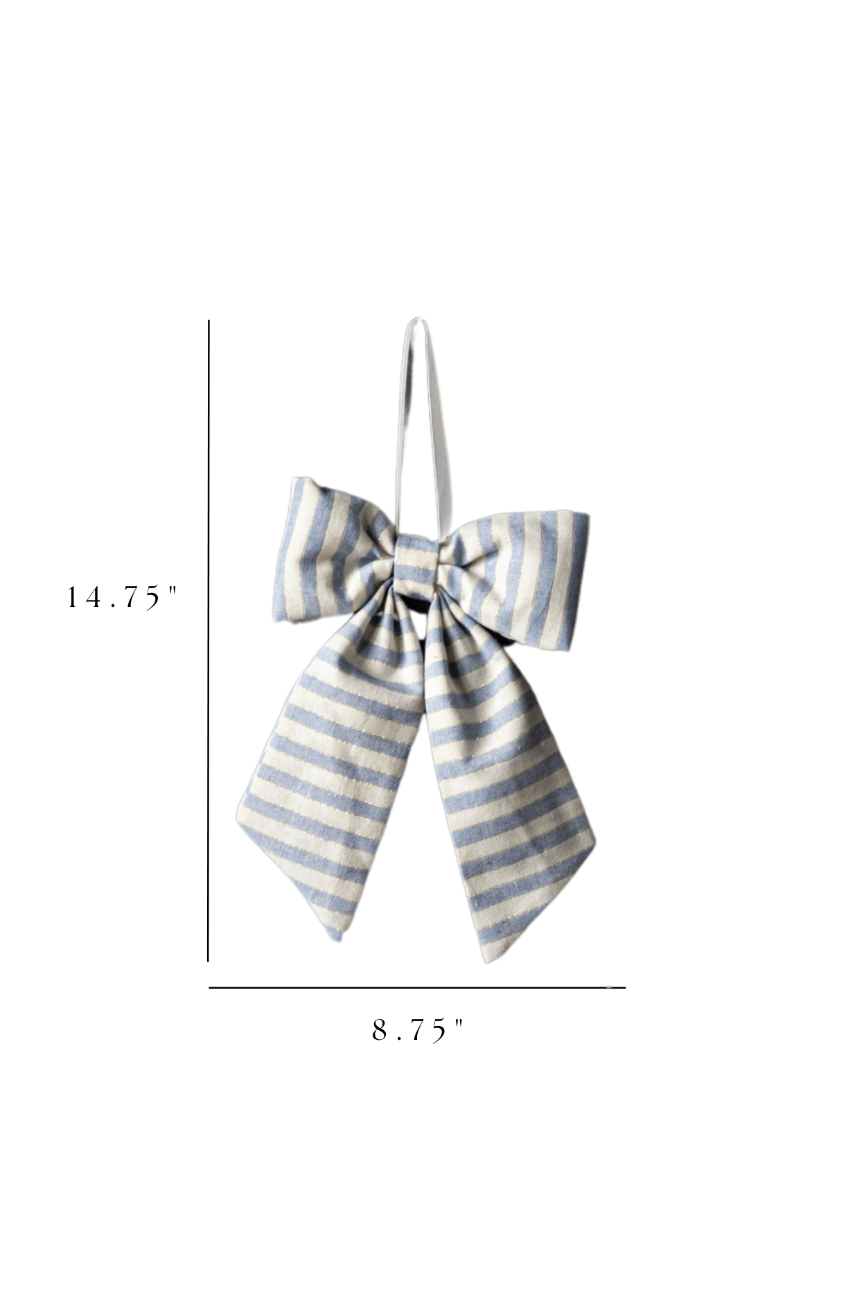 Striped Baby Blue with thin Gold Stripe Fabric Bows